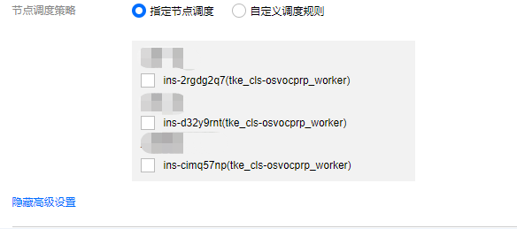 指定节点调度
